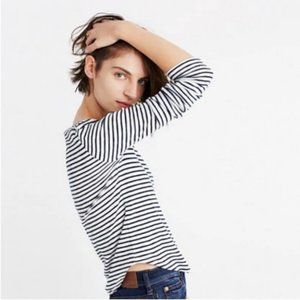 Madewell Sound Ribbed Crewneck Tee Kramer Stripe Size Extra Small